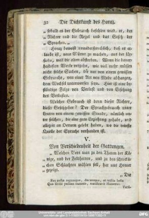 V. Von Verschiedenheit der Gattungen.