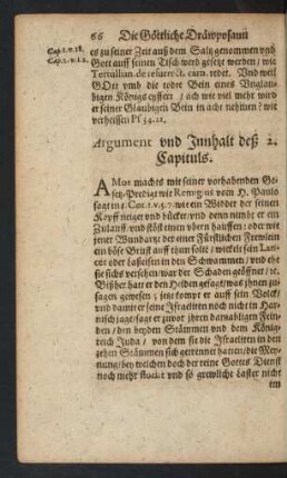Argument und Innhalt deß 2. Capituls.