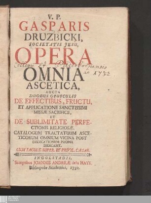 Vita Patris Gasparis Druzbicki