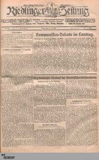 Riedlinger Zeitung : Tag- und Anzeigeblatt für den Bezirk Riedlingen