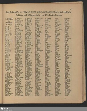 Dienstaltersliste der Königl. Sächs. Offiziere, Sanitätsoffiziere, Oberroßärzte, Roßärzte und Oberapotheker des Beurlaubtenstandes