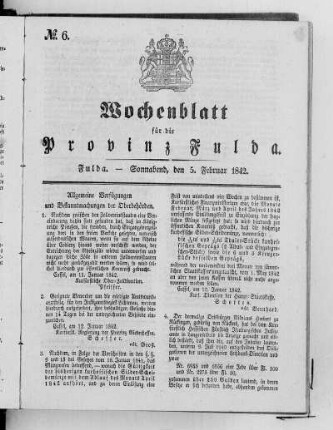 Nr. 6, Ausgabe vom 5. Februar 1842