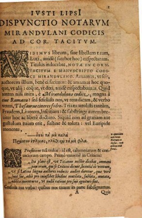 Ivsti Lipsi[i] Dispvnctio Notarvm Mirandvlani Codicis Ad Cor. Tacitvm