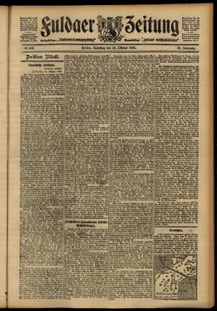 Dritte Ausgabe vom Samstag, den 13. Oktober 1906.