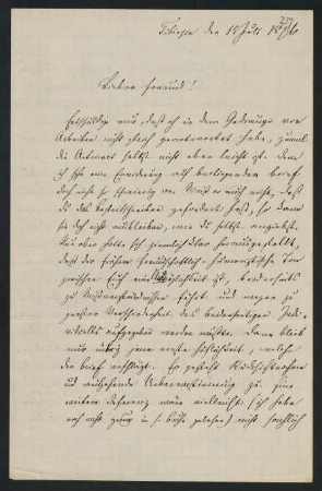 217r-218v, Brief: Tübingen den 18. Juli 1876