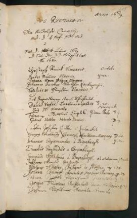 Winterhalbjahr 1679/1680. Rektorat Elias Rudolf Camerarius