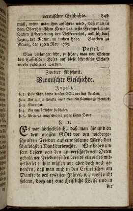 Zweiter Abschnitt. Vermischte Geschichte.