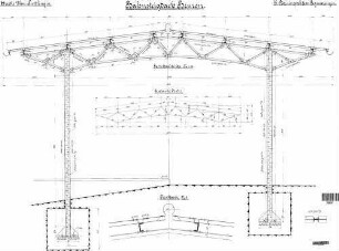 Beuron: Empfangsgebäude Bahnsteigdach Satteldachbinder