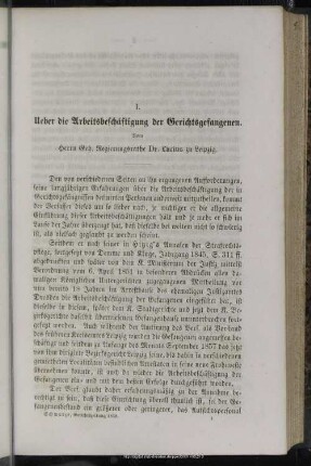  I. Ueber die Arbeitsbeschäftigung der Gerichtsgefangenen