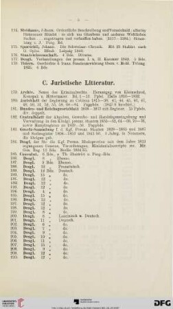 C. Juristische Litteratur (Nr. 179-230)