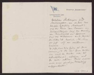 Schreiben an Hermann Muthesius (Brief)