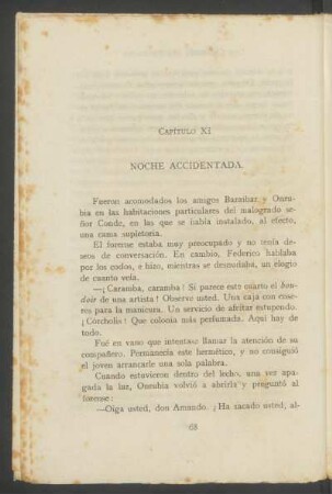 Capítulo XI - Noche accidentada