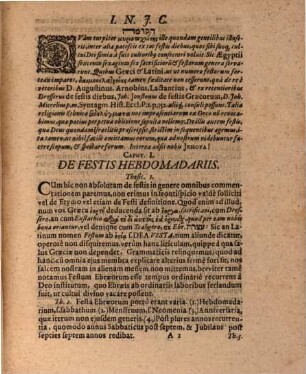 Dissertatio Philologica De Festis Ebraeorum