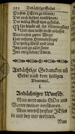 Andächtige Gedancken un Gebet nach dem heiligen Abendmal.