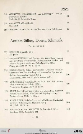Antikes Silber, Dosen, Schmuck. Fortsetzung (Nr. 221-230)