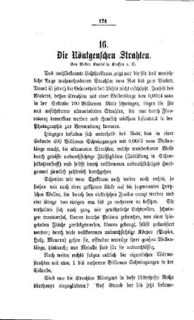 Die Röntgenschen Strahlen