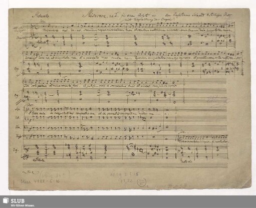 Miserere - Mus.4888-E-16 : V, Coro, org :FenR 4.09