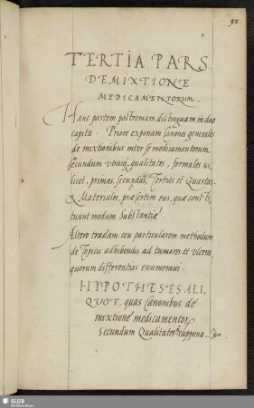 Tertia pars de mixtione medicamentorum.