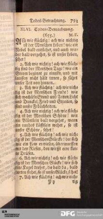 XLVI. Todes-Betrachtung.