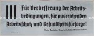 Maueranschlag mit einer Propaganda-Losung des FDGB