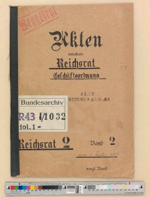 Geschäftsordnung des Reichsrats: Bd. 2