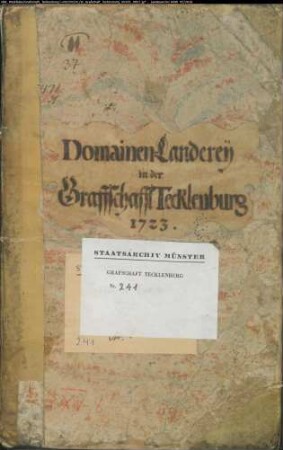 Vermessungsregister der Domänenländereien der Grafschaft Tecklenburg (Geometer B. Tonmacher)