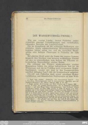 Die Wasserverhältnisse.
