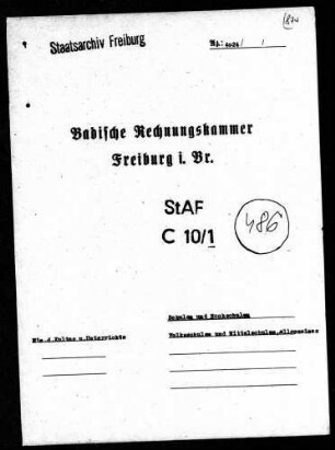 Volksschulen und Mittelschulen; Allgemeines
