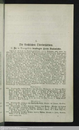 A. Die kirchlichen Oberbehörden