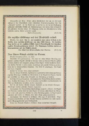 Ein englischer Hilfskreuzer und drei Wachtschiffe versenkt.