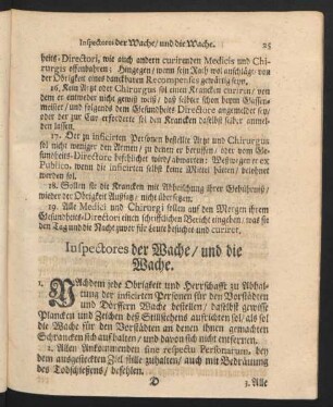 Inspectores der Wache / und die Wache.