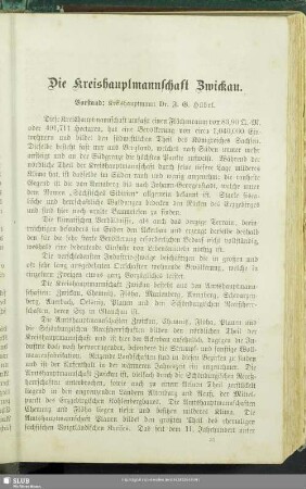 Die Kreishauptmannschaft Zwickau