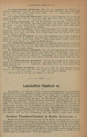 Landschaftliche Pfandbriefe etc.
