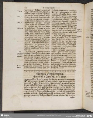 Niedźiele Srzodopostney Ewanielia v Jana S. w 6. Rozd.