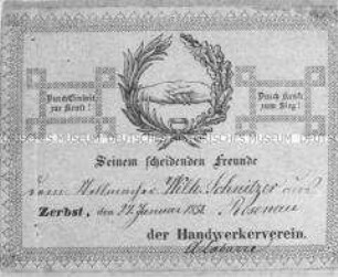 Mitgliedskarte der Deutschen Arbeiterverbrüderung