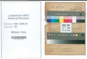 Entnazifizierung Hans Mirbach , geb. 16.07.1896 (Haendler)