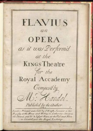 Flavius, an opera