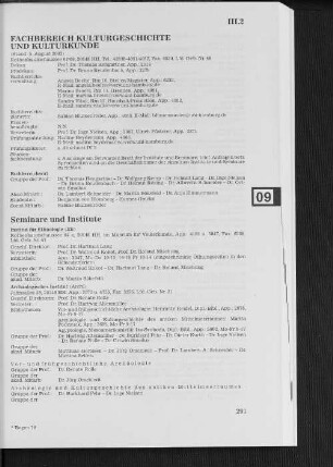 Fachbereich Kulturgeschichte und Kulturkunde