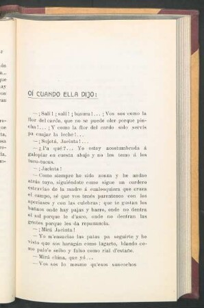 Oí cuando ella dijo