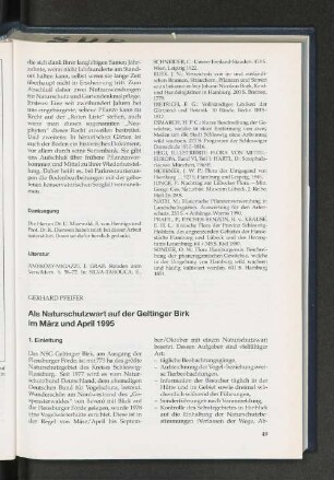 Als Naturschutzwart auf der Geltinger Birk im März und April 1995