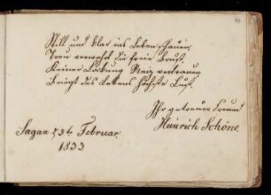 Eintrag (Sagan, 03.02.1833) von Heinrich Schöne
