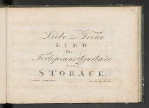 Liebe und Treue : Lied für Fortepiano & Guitarre