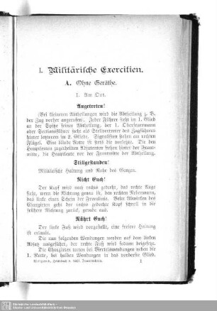 I. Militärische Exercitien