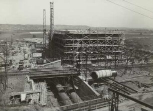 Pumpspeicherwerk Niederwartha : Pumpspeicherwerk Niederwartha im Bau. Rohbau Kraftwerk