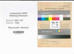 Entnazifizierung Hermann Von Braunmuehl , geb. 25.09.1903 (Forstbeamter)