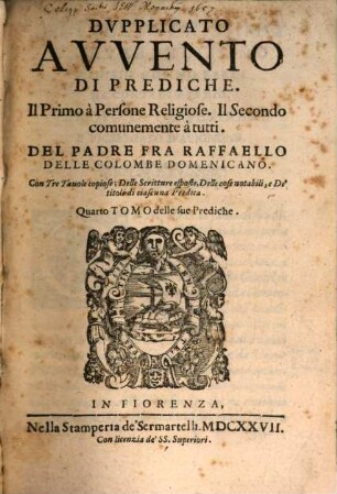 Dupplicato Auvento di Prediche