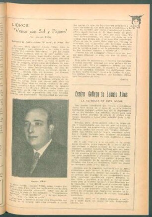 Libros : "Versos con Sol y Pájaros" por Amado Villar. Sociedad de Publicaciones "El Inca", B. Aires, 1927