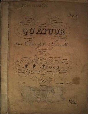Quatuor : pour 2 violons, alto & violoncelle ; op. 34
