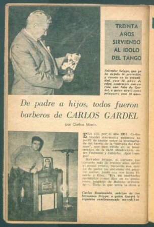De padre a hijos, todos fueron barberos de Carlos Gardel