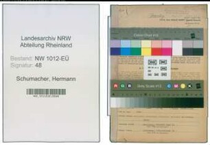 Entnazifizierung Hermann Schumacher , geb. 01.01.1899 (Elektromeister)